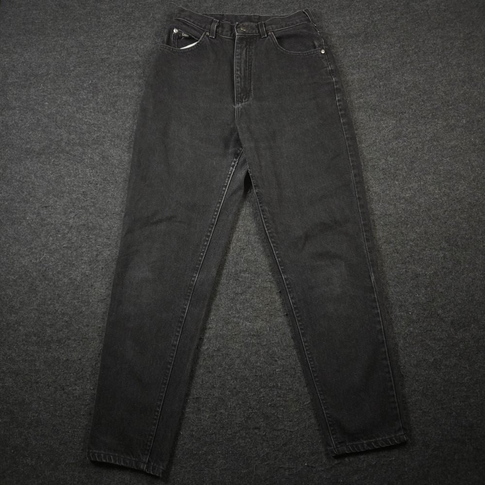 Vtg Lee Riders Black High Waisted Tapered Jeans Made in USA Sz 10 (Fits 26x29)